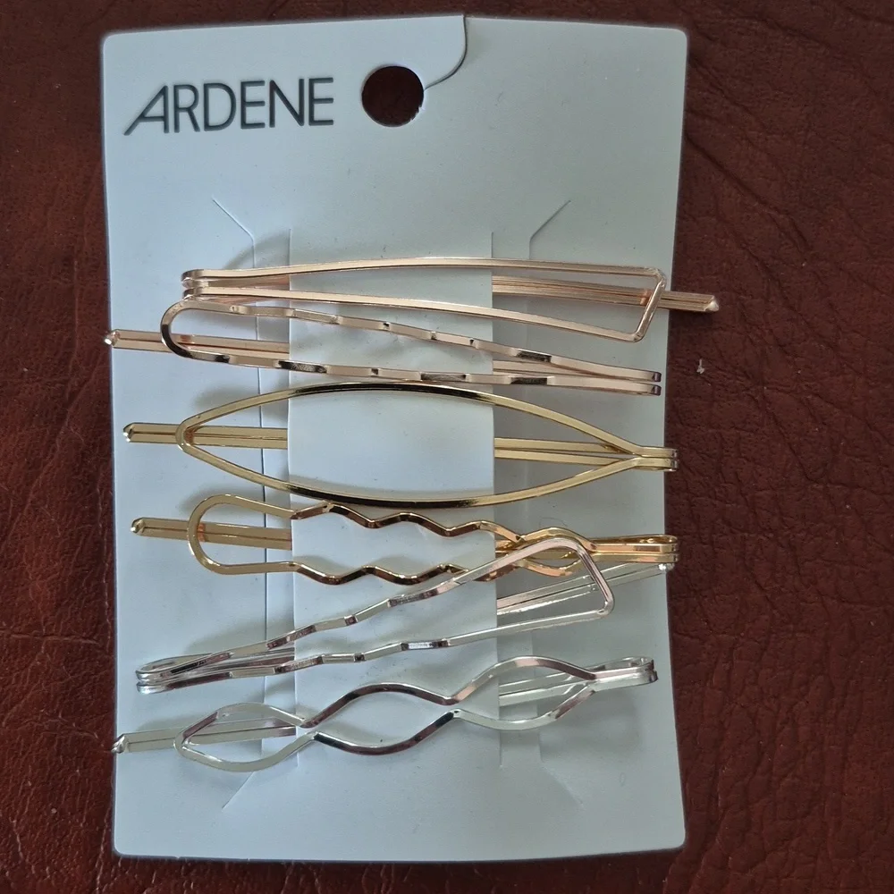 Tri-coloured Hair Pins From Ardene, 6 Pack, New With Tags - Picture 1 of 6